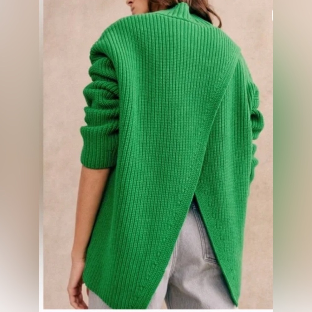 SEZANE Emilia split back turtle neck sweater